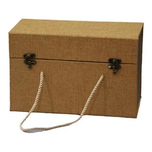 定制酒盒包装麻料盒1斤装酒瓶单个装两个装酒盒高档锦盒可定LOGO