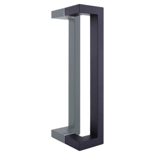 玻璃门拉手方管双弯哑黑色大门把手烤漆拉丝不锈钢扶手KTV包厢门