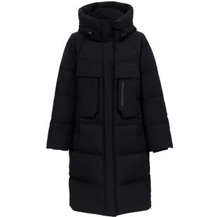【三防蓄热】ONLY2025冬季新款鸭绒双向拉链连帽保暖中长羽绒服