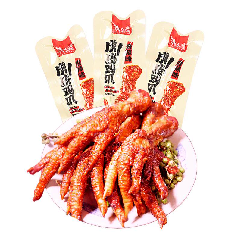声耀网红虎皮凤爪休闲卤味零食泡椒香辣非王小卤非无骨虎皮鸡爪