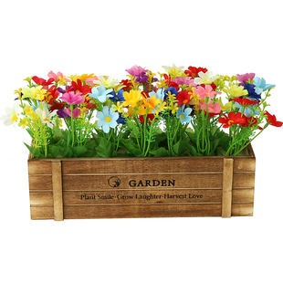 北欧木盒盆栽套装假花仿真花摆设餐桌客厅阳台花艺摆件家居装饰花