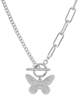 ot扣蝴蝶项链潮流拼接女网红同款