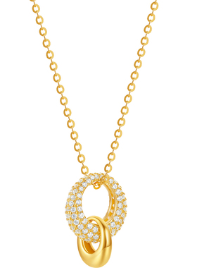 周六福S925银几何项链女