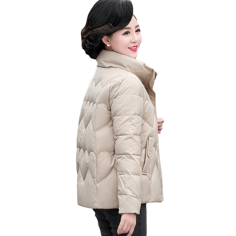 中老年短款羽绒服女冬装洋气棉衣