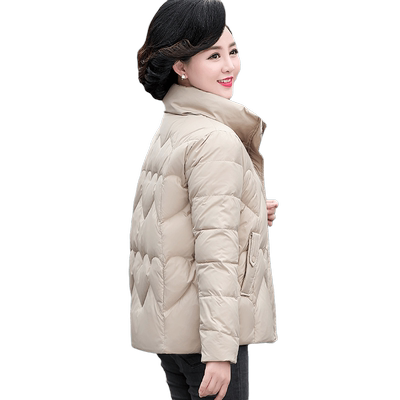 中老年短款羽绒服女冬装洋气棉衣