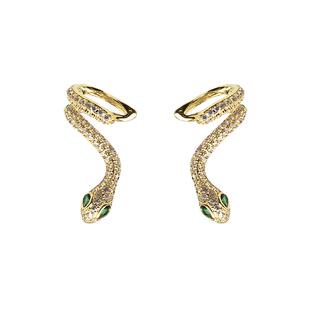 个性纯银蛇形缠绕耳钉耳骨耳环一体式耳骨夹女超仙冷淡风耳饰耳挂