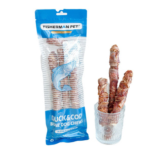 渔夫牧场鳕鱼皮冻干鱼骨洁齿美毛洁齿互动耐啃解馋狗狗磨牙棒零食