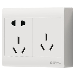 明装五孔10A+16A插座热水器空调专用一体式明盒三孔大功率双16A插