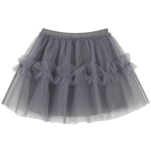 网纱蓬蓬裙|woobaby女童半身纱裙春装公主裙短裙tutu红色裙子