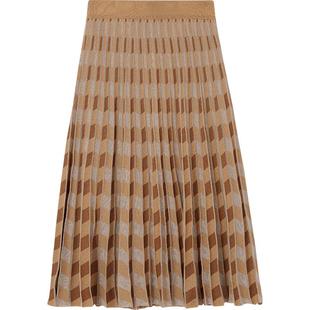 【播奥莱】播商场同款气质通勤直筒裙春秋格子半身裙女BDQ3BD0404