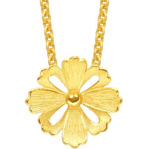 周生生黄金项链女足金文化祝福格桑花黄金颈链86940N计价