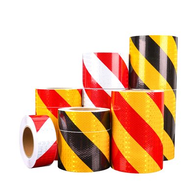 黑黄红白斜纹高亮反光夜间警示贴