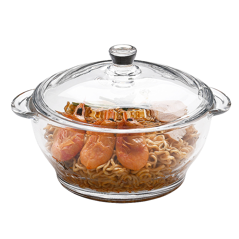 透明耐热玻璃煲大号家用汤碗带盖沙拉碗微波炉专用器皿加热泡面碗