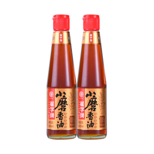 中华老字号崔字牌香油官方旗舰店纯正纯芝麻小磨400ml瓶/麻油家用