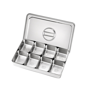 调料盒多格一体商用调料罐不锈钢厨房配料分装调味盒摆摊小料盒子