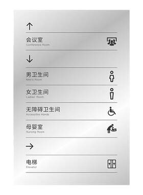 简约亚克力楼层索引牌指示牌公司写字楼酒店餐厅电梯高端引导牌大厅会议室洗手间提示牌标识牌定制