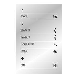 简约亚克力楼层索引牌指示牌公司写字楼酒店餐厅电梯高端引导牌大厅会议室洗手间提示牌标识牌定制