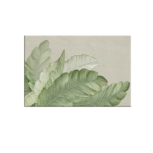 现代简约家大业大横版客厅装饰画沙发背景墙清新绿植挂画肌理油画