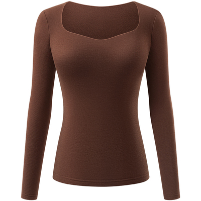 秋冬内穿羊毛德绒发热方领打底衣