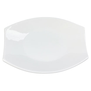 陶瓷腰鼓盘创意酒店异形盘不规则旦形鱼盘汤盘纯白色菜盘餐厅家用