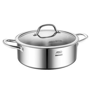 爱仕达火锅盆电磁炉专用304不锈钢锅具家用加厚大容量清汤/鸳鸯锅