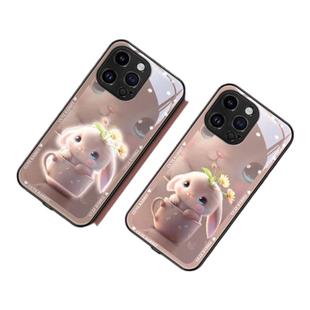 发光茶兔子16promax适用17苹果15plus手机壳iphone14来电发光11女款13mini可爱17声控七彩12紫色xr创意全包xs