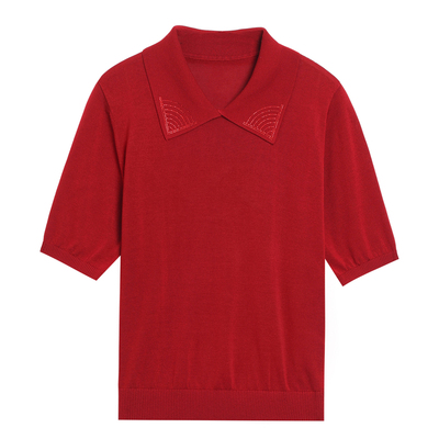 恒源祥2026新款夏季薄款翻领上衣