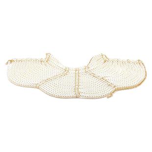 欧美名媛时尚重工珍珠披肩手工编织上衣背心支持人晚礼服服装配饰