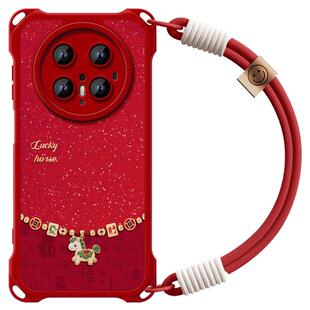 发财马适用华为mate70pro手机壳新款mate80pro四角防摔pro+马上有钱mt60红色小羊皮70带挂绳pro新年男女外壳