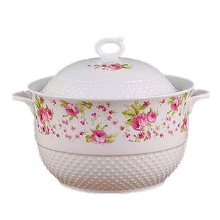 新品大号陶瓷碗双耳带盖汤锅微波炉专用汤碗猪油罐保鲜碗简约包邮