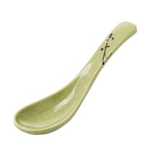 10个密胺勺子商用调羹汤匙小勺长柄弯钩勺汤勺汤羹龟壳勺塑料餐具