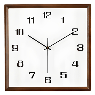 康巴丝实木挂钟客厅静音钟表家用现代简约新款大气轻奢挂墙时钟表