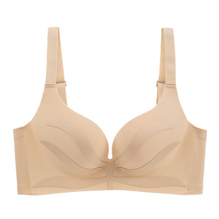 法式无痕内衣女小胸聚拢显大文胸撞色性感纯欲风收副乳中厚杯B90A
