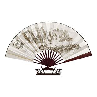 中国风10寸丝绸大绢扇子古风折扇汉服手工男霸气折叠扇竹儿童夏天