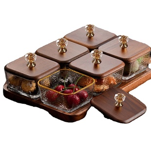 水果盘客厅家用高端高颜值零食盘2025糖果盒轻奢摆件干果精致带盖