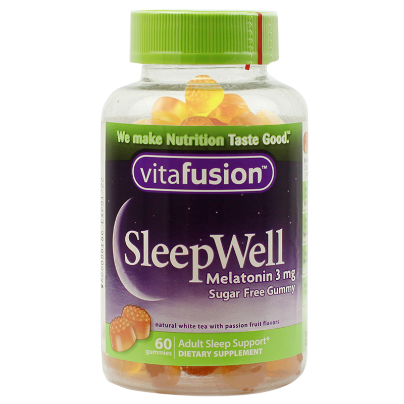 美国Vitafusion褪黑素睡眠片软糖SleepWell退黑素助眠糖睡眠VF糖