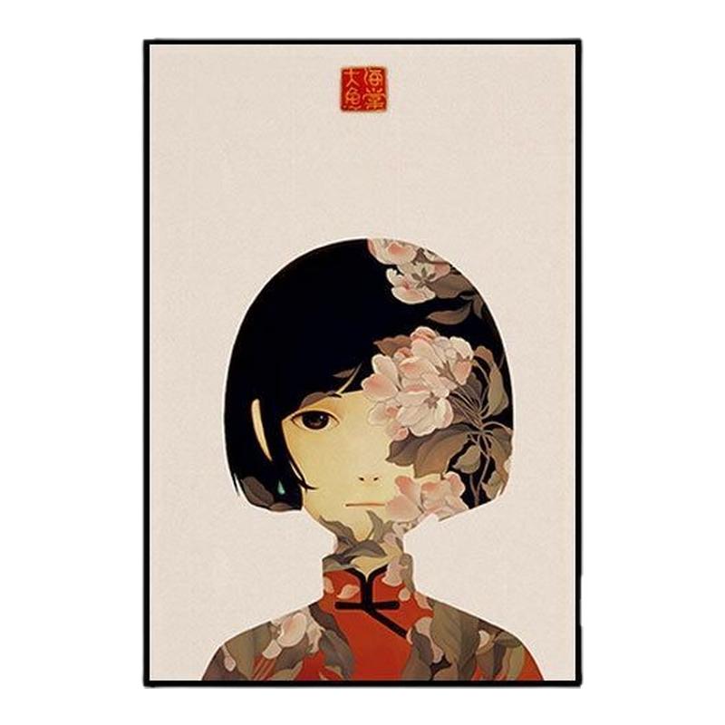 大鱼海棠客厅装饰画卡通动漫电影椿湫鲲墙壁画儿童房卧室床头挂画