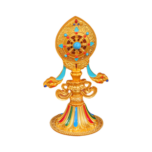 藏传密宗合金八吉祥家用桌面摆件吉祥八宝装饰摆件八供养摆件15cm