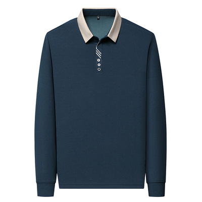 稻草人男士长袖POLO衫纯色上衣