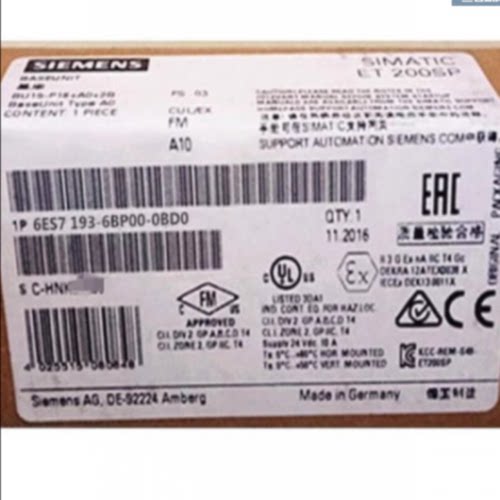 议价6ES7193-6BP00-0BD0西门子全新ET200基座单元6ES71936BP000BD