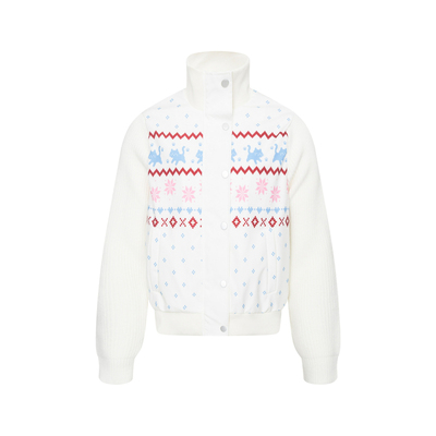 复古甜酷费尔岛拼接针织夹克