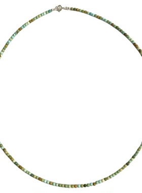 原矿绿松石多巴胺彩色串珠项链女