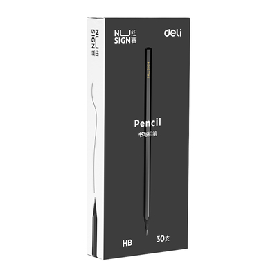 得力纽赛黑木铅笔hb小学生专用一二年级学生石墨黑金安全环保2b黑色带橡皮擦头的儿童文具用品考试练字黑笔