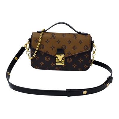 高级感拼色信封包老花百搭