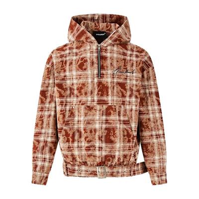 PASET晕染斑驳格连帽卫衣