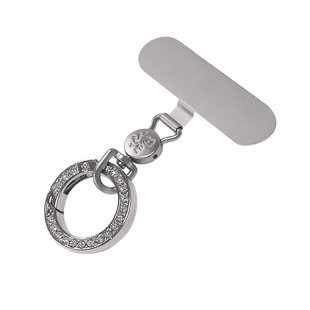 水钻圆扣夹片手机挂绳金属旋转薄垫片不顶壳不影响充电手机链串珠环挂钩扣连接贴压片结实耐用合金圆圈挂件新