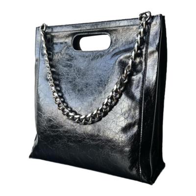 欧美潮流小众通勤真皮托特包