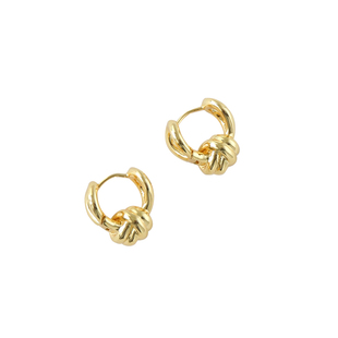 glimmer外贸y单铜镀金绳结造型法式圈圈耳环ins风精致通勤耳饰