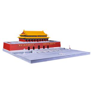北京中轴线天安门榫卯积木古建筑拼装模型木制故宫建筑益智玩具拱