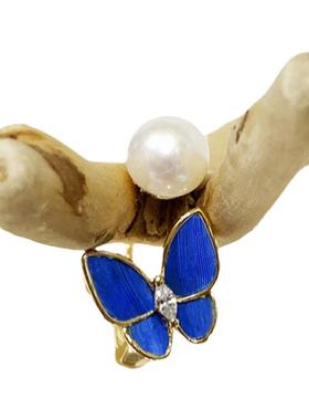 嫣珊阁开口蝴蝶珍珠中国风